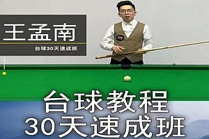 王孟南台球教程教学 入门进阶1-3月实现一杆清视频素材| 严选好课